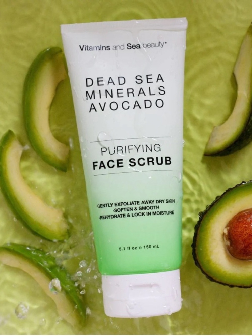 Vitamins and Sea Dead Sea Minerals AvocadoPurifying Gentle Exfoliating FaceScrub